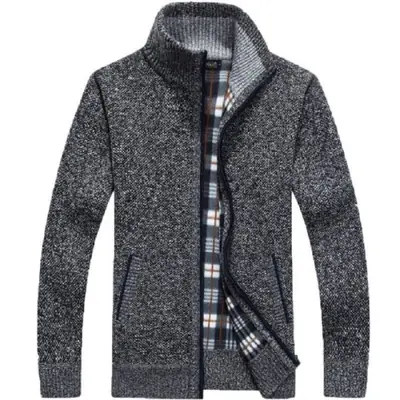 Image de Cardigan Homme Hiver - Fermeture Éclair & Grande Taille