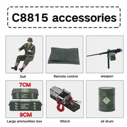 Image of JJRC C8815 1:16 Scale 1941 Jeep Willys RC Car 2.4GHz 4WD RTR Off-Road Crawler Military Truck Remote Control Vehicle Toy for Kids and Adults