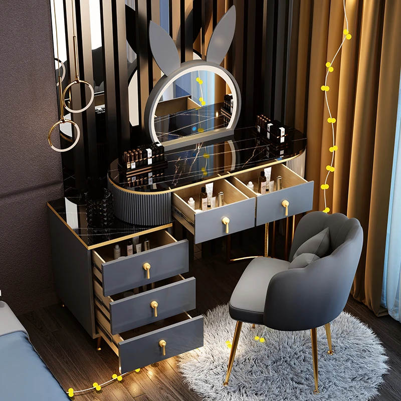 Image de Table de Vanité Luxe pour Femmes - Design Moderne & Rangement Intelligent