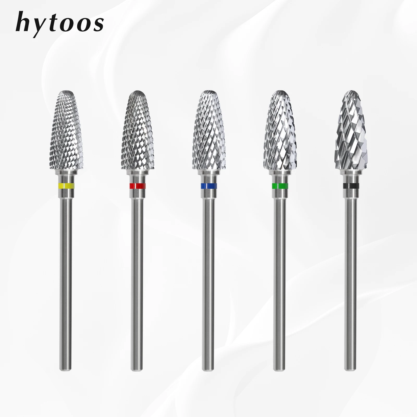 Immagine di HYTOOS Punte da trapano per unghie in carburo di proiettile Punta per unghie rotativa professionale con fiamma per manicure Strumenti per accessori per unghie per rimozione gel acrilico