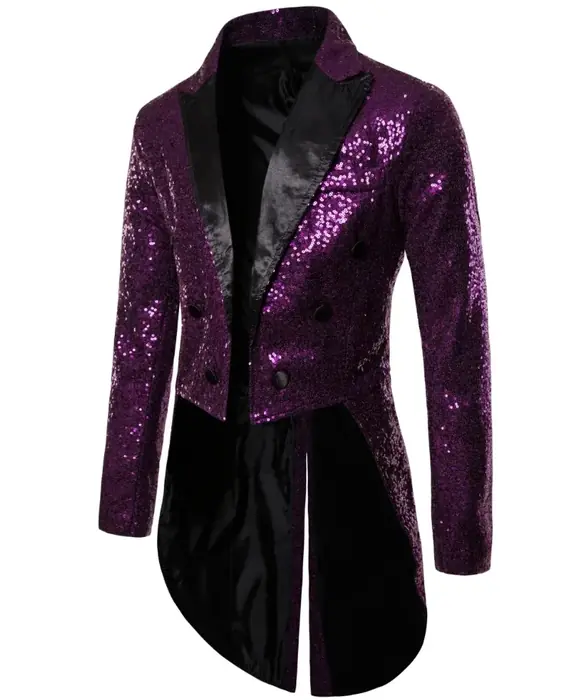 Image de Manteau de Smoking Pailleté Doré Homme - Élégance & Éclat