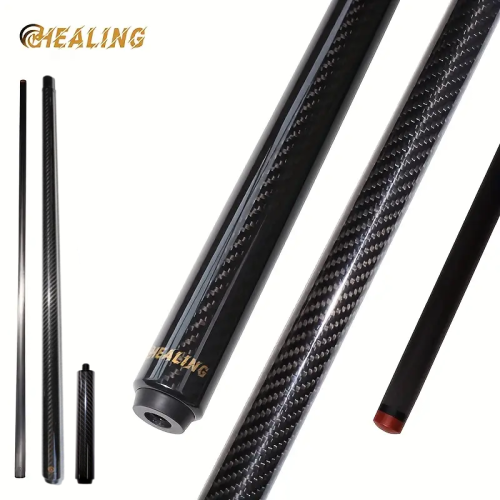 Imagen de Taco de Billar Okhealing con Extensión de Fibra de Carbono 100% - Punta Personalizable de 8.5 mm a 14 mm, Articulación Ajustable y Control de Longitud y Peso