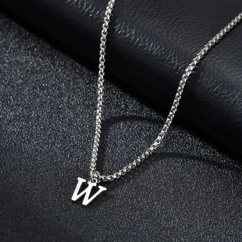 Image de Collier Homme avec Initiale - Acier Inoxydable Étanche