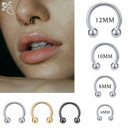 Bild von Edelstahl Nasenring 316L – Hochwertiges Piercing-Schmuckstück in 14G & 16G für Nase, Helix, Ohr und Septum – Unisex-Design für Damen und Herren
