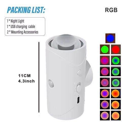 Imagen de Luz LED nocturna inteligente con Sensor de movimiento, lámpara de pared ambiental con gradiente RGB ...