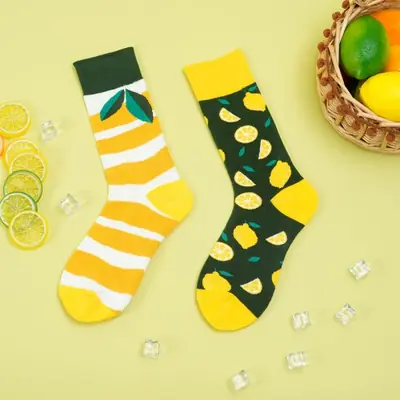 Image de Chaussettes Mi-Tube Citron - Confort & Style