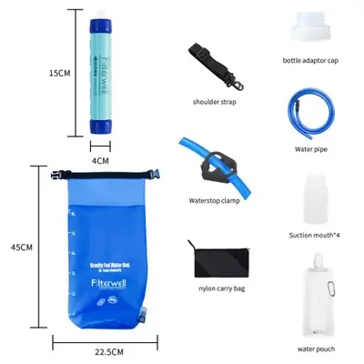 Image de Filtre à eau portable 6L - Sac pliable pour camping et randonnée