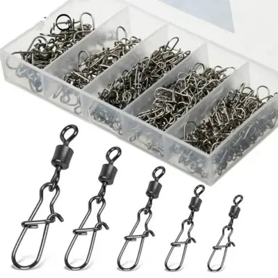 Connecteurs de Pêche Inox - 50 Pièces Pivotants