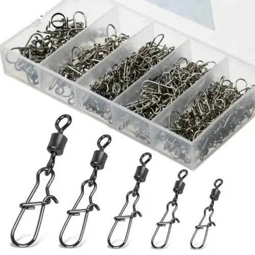 Image de Connecteurs de Pêche Inox - 50 Pièces Pivotants
