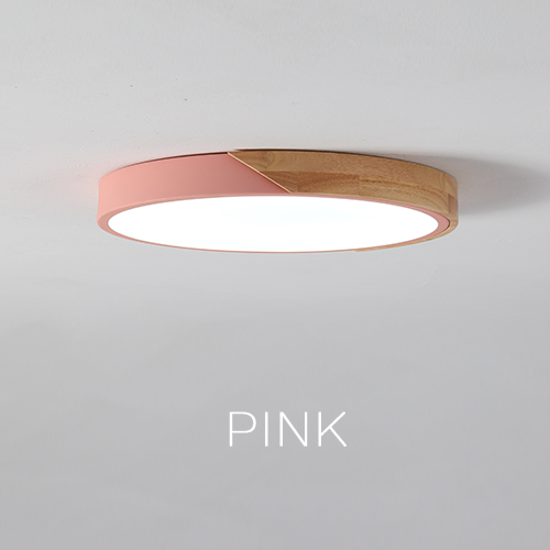 Immagine di Plafoniera LED Moderna in Legno con Telecomando