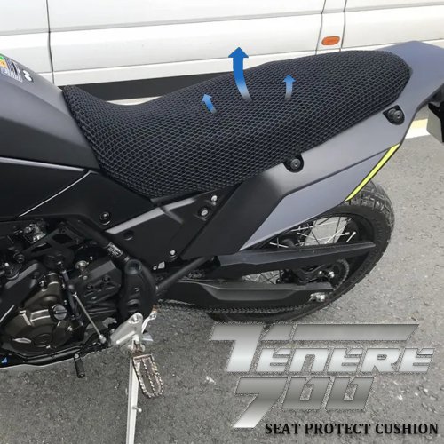 Zdjęcie Pokrowiec na poduszkę motocyklową do Yamaha Ténéré 700 – oryginalny, chłodzący i wytrzymały pokrowiec do siedzenia kierowcy
