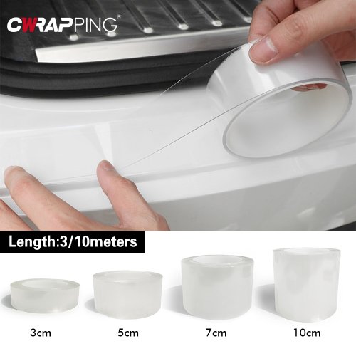 Afbeelding van Transparante Autodeurrandbeschermers - Universele Anti-Kras Film voor Deurkant, Bumper en Drempel met Hoge Duurzaamheid