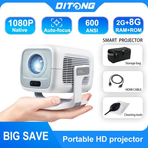 Image de Projecteur Portable 1080P HD avec WiFi 6 et Bluetooth