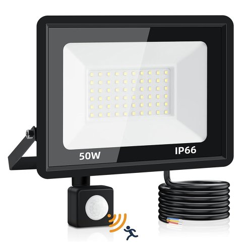 Afbeelding van Waterdichte LED Schijnwerper met PIR Bewegingssensor - 20W, 30W, 50W, 100W, 200W - AC220V Buitenverlichting voor Tuin en Oprit