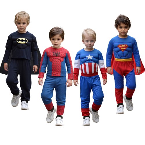 Immagine di Costume Spider-Man Completo con Top Muscolare, Pantaloni e Mantello – Ideale per Cosplay, Feste di Halloween e Regali per Bambini e Adolescenti