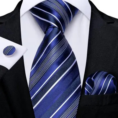 Image de Cravate Bleu Royal Florale - Élégance Homme