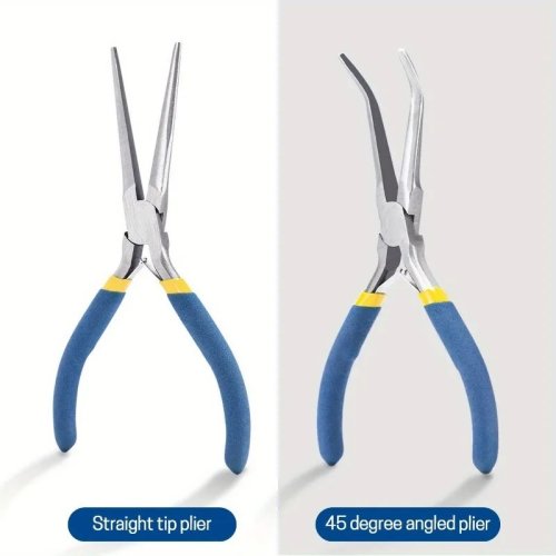 Afbeelding van 2 stuks 6" mini-naaldtang met comfortgrepen, 2 stuks langbektangenset voor handgemaakte ambachten
