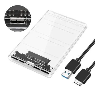 Image de Boîtier SSD 2.5" Transparent USB-C Sans Outil