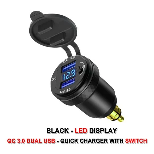 QC3.0 doble USB-negro