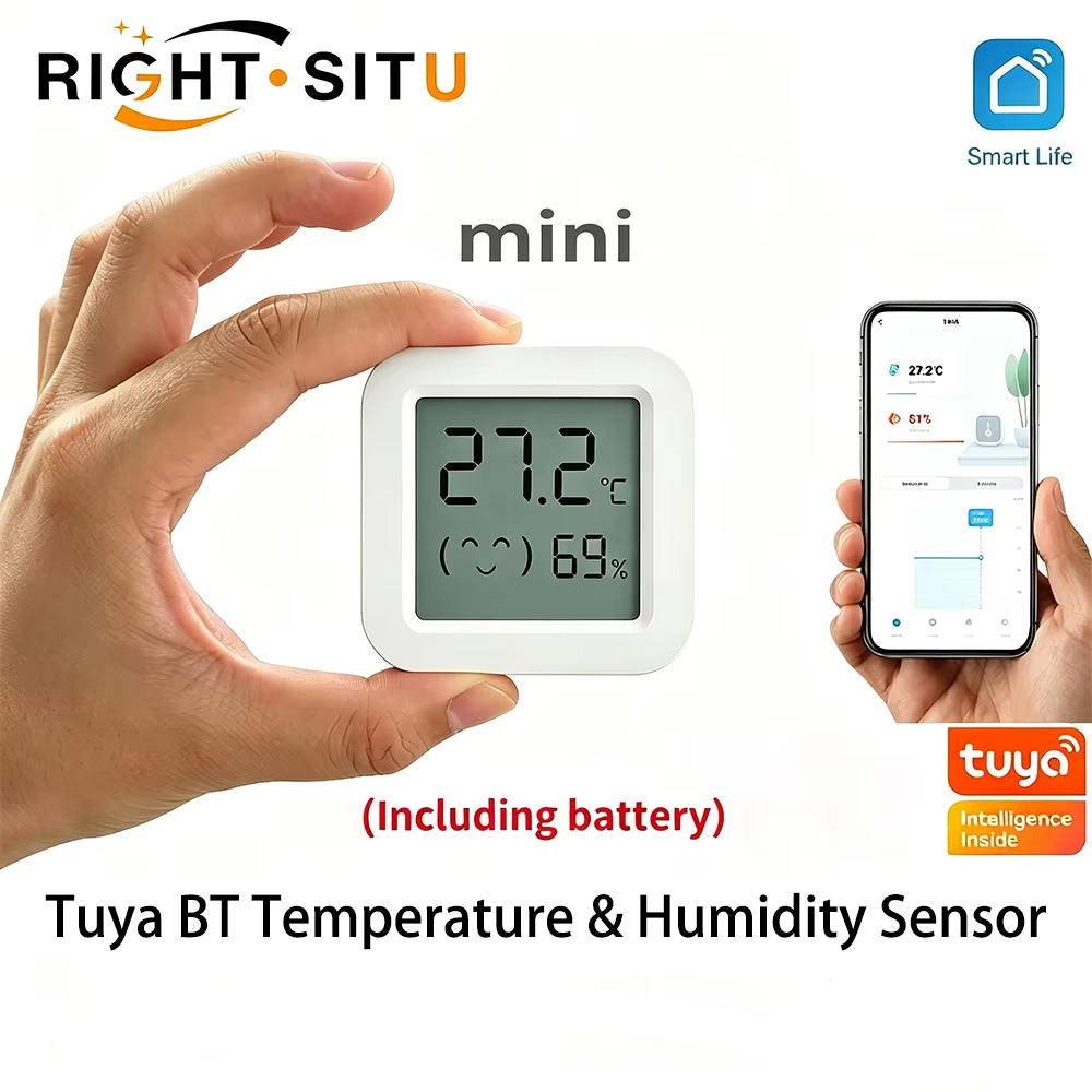 Image of Tuya Temperature Humidity Sensor Mini LCD Digital Display Compatible with Bluetooth APP Remote Control Thermometer Hygrometer