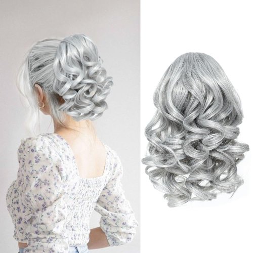 Afbeelding van Korte Krullende Paardenstaartextensies met Trekkoord - Synthetische Clip-In Haarextensies voor een Elegante Look, Ideaal voor Dagelijks Gebruik