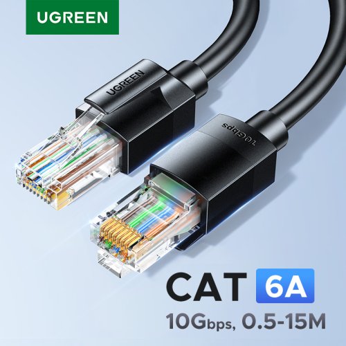 Immagine di Cavo Ethernet Ugreen CAT6A RJ45 10 Gbps - Cavo di Rete ad Alta Velocità per Router, Modem, PC, PS5, Xbox, Laptop, Hub, NAS e Connessioni LAN