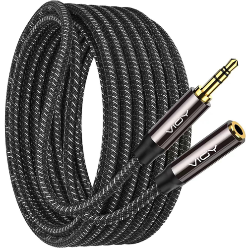 Imagen de Cable de Audio Estéreo Auxiliar de 3.5mm Macho a Hembra, Extensión para Auriculares, Compatible con iPhone, iPad, Teléfonos Inteligentes, Tabletas y Reproductores Multimedia