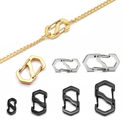 Image of Stainless Steel Letter S Buckle Spring Lobster Clasp Hooks – 5-Piece Set for Necklace and Bracelet DIY Jewelry Making