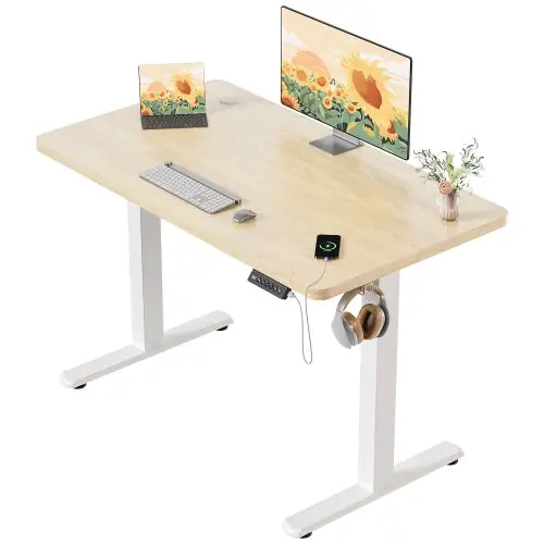 Image de Bureau Électrique Réglable en Hauteur avec Prise USB