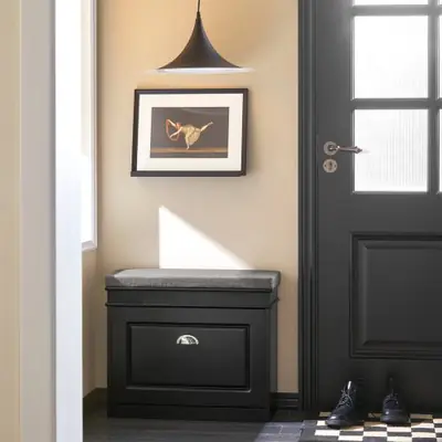Image de Armoire à Chaussures avec Banc et Coussin - 60x51x24 cm
