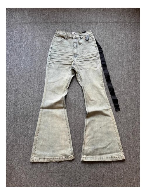 Image of Brand New Rick Washed Blue Zipper Pocket Fit slim fit PANT Jeans Cotton Denim Pants Comfort Casual Jeans Size S M L XL #B4