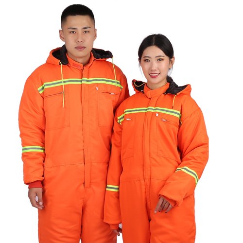 Afbeelding van Winter Reflecterende Overalls Met Capuchon Siamese Overall Met Lange Mouwen Workshop Warme Dikke Hi Vis Stofdicht Anti Fouling Jumpsuits