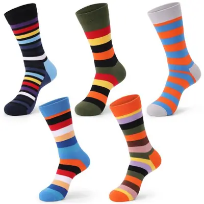 Image de Chaussettes Homme Argyle Noires - 5 Paires Grande Taille