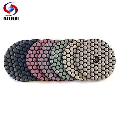 Image de Tampons de Polissage 100mm pour Marbre et Granit - Set de 7 Pièces