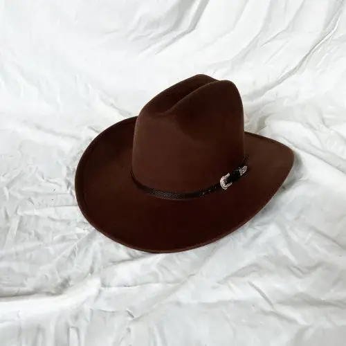 Image de Chapeau Cowboy Vintage en Cuir - Style Occidental & Jazz