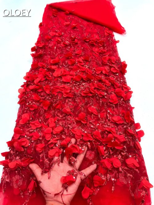 Imagen de Tela de encaje rociado en polvo dorado bordado 3D elegante nigeriano africano tul francés con piedras para fiesta boda