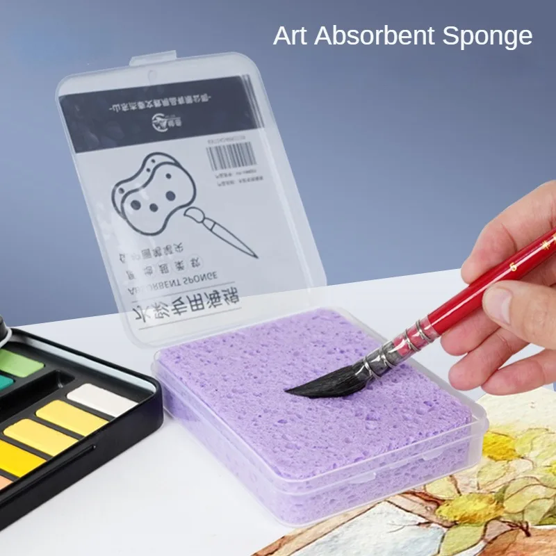 Immagine di Spugna per pittura ad acquerello in scatola speciale gesso ad acqua forte assorbimento d'acqua spugna strumento forniture artistiche 1 pezzo per bambini studenti