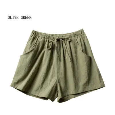 Image de Shorts en Lin Femme - Taille Haute & Décontracté