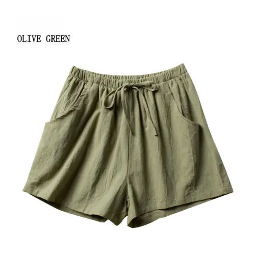 Image de Shorts en Lin Femme - Taille Haute & Décontracté