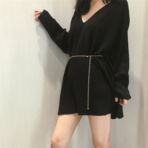 Image de Ceinture Fine Pailletée Métallique - Style Élégant & Décontracté