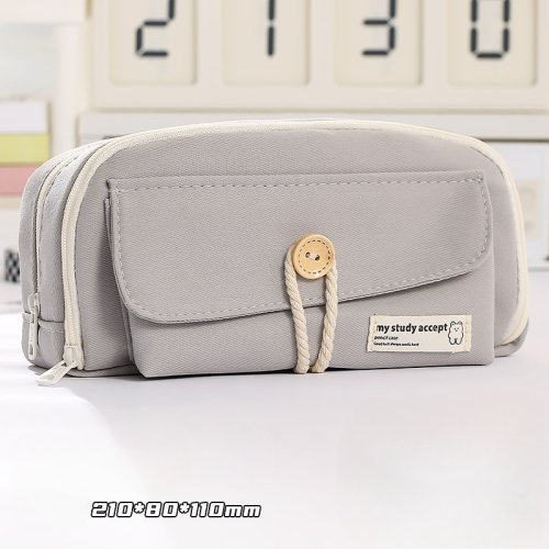Afbeelding van Leuke En Handige Canvas Etui Grote Openingscapaciteit Voor Studentenbenodigdheden Cosmetica Reishandtas 1 Stuk