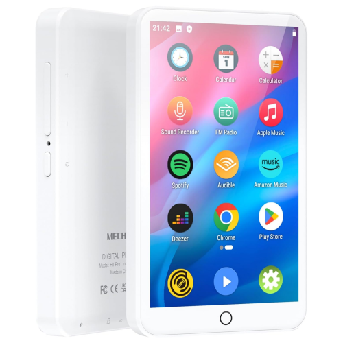 Afbeelding van Meichen MP3/MP4 Speler met Android 9.0, Bluetooth & WiFi – Draagbare Media Player met Spotify, Audible en Pandora ondersteuning tot 512 GB – Wit