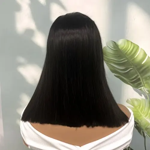 Image de Perruque Bob Courte en Cheveux Humains Vierges Marron Chocolat
