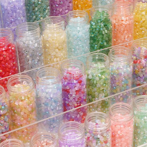 Image de Perles Verre Œil de Chat 4mm - Multicolores pour Bijoux DIY