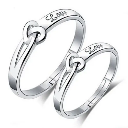 Image de Bagues de Couple en Argent Sterling 925 - Élégance Simple & Éternelle