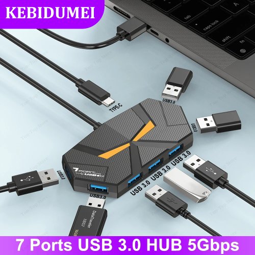 Image de Hub USB 3.0 7 Ports - Haute Vitesse & Alimentation PD
