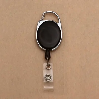 Image de Porte-Badge Rétractable Noir - Pratique & Élégant