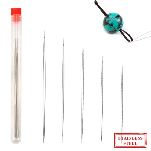Afbeelding van 10 stks roestvrij staal Big Eye Gebogen Kralen Naalden Gemakkelijk Sieraden Maken Gereedschap voor kralen en parels Draad String Koord 5 maten