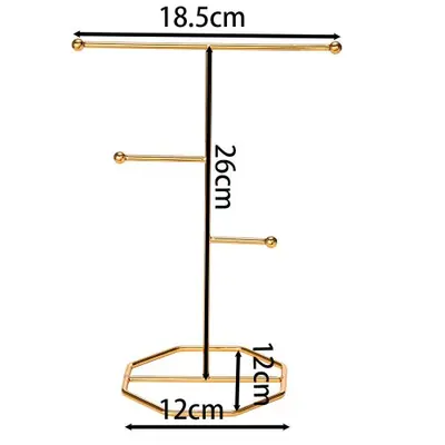 Image de Support à Bijoux en Métal Doré - Organisez Vos Accessoires avec Style