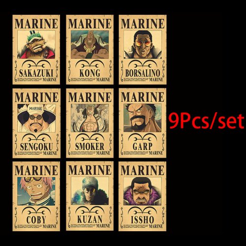 Immagine di Set di 10 Poster Vintage One Piece con Luffy e Zoro - Adesivi da Parete per Decorazione Camera da Letto, Regalo Ideale per Fan di Anime